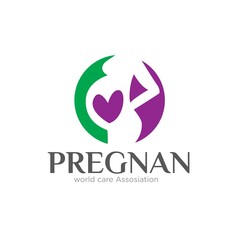 Fototapeta na wymiar pregnant care logo designs simple modern for health family and baby birth