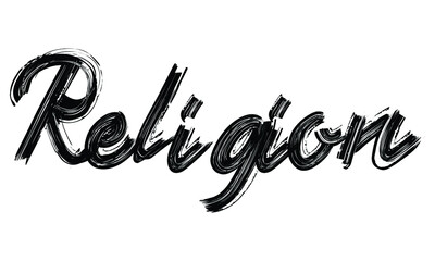 Religion Typography Black Text Hand written Brush font drawn phrase decorative script letter on the White background for sayings