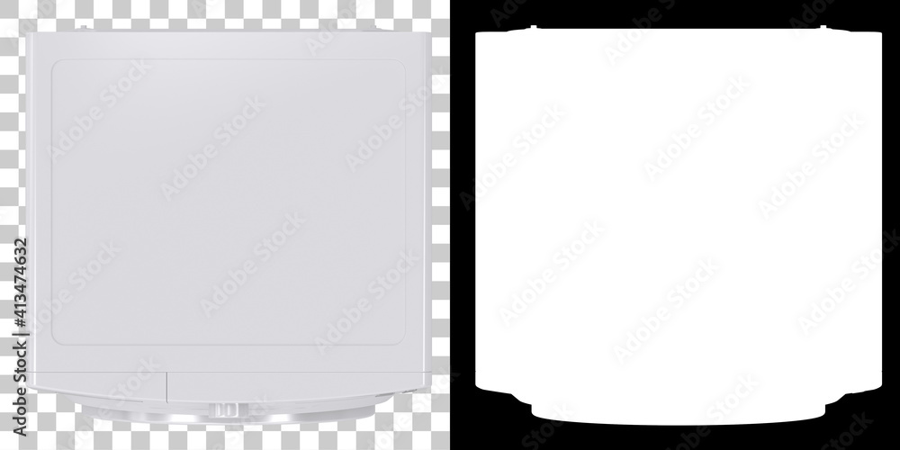 Poster washing machine top view isolated on background with mask. 3d rendering - illustration