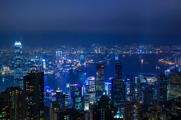 Fototapeta na wymiar Night view of Victoria Peak in Hong Kong