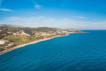 Aerial view of the coast of Palizzi, Calabria.