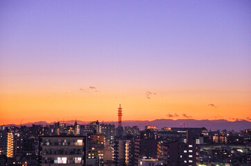 Fototapeta premium The sunset view from Tokyo