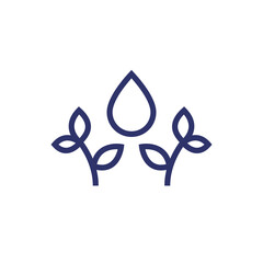 natural oil line icon on white
