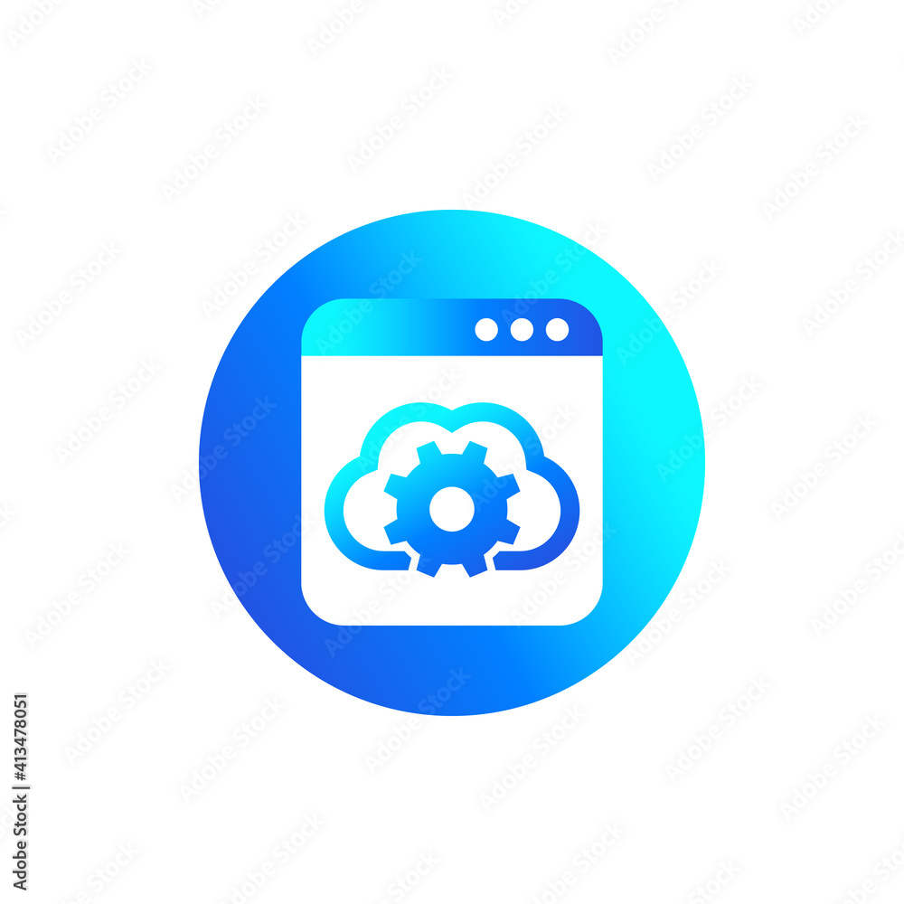 Poster cloud settings, hosting configuration icon for web