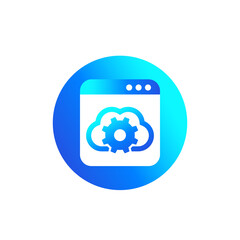 Cloud settings, hosting configuration icon for web