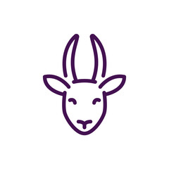 gazelle line icon on white