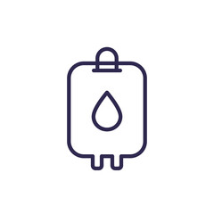 iv bag, infusion drip line icon