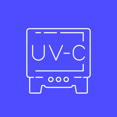 UV light sterilization, disinfection with UV-C lamp linear icon