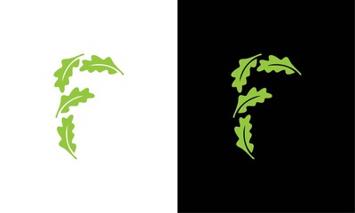 letter F company logo, clean design. ecology logo. letter F icon vector. leaf logo template element .