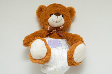 Teddy bear and diapers