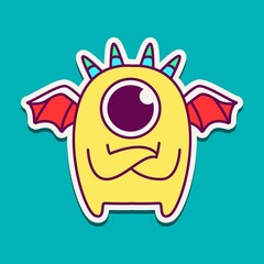 cute doodle monster designs for coloring, backgrounds, stickers, logos, symbol, icons and more

