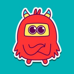 cute doodle monster designs for coloring, backgrounds, stickers, logos, symbol, icons and more
