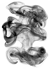 Black smoke background for art design or pattern on white