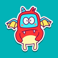 cute doodle monster designs for coloring, backgrounds, stickers, logos, symbol, icons and more
