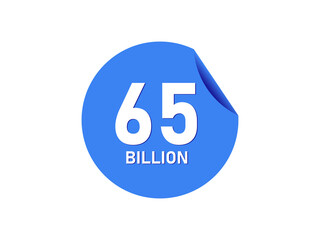 65 Billion texts on the blue sticker