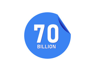 70 Billion texts on the blue sticker