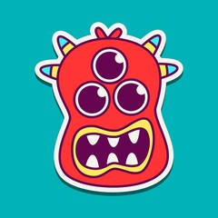 cute doodle monster designs for coloring, backgrounds, stickers, logos, symbol, icons and more