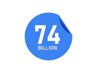 74 Billion texts on the blue sticker