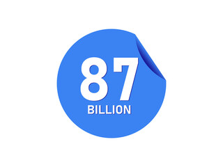 87 Billion texts on the blue sticker