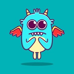 cute doodle monster designs for coloring, backgrounds, stickers, logos, symbol, icons and more
