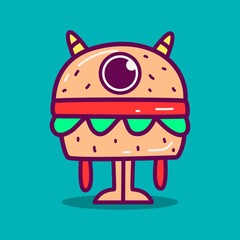 cute doodle monster designs for coloring, backgrounds, stickers, logos, symbol, icons and more