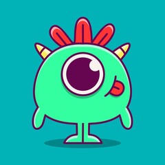 cute doodle monster designs for coloring, backgrounds, stickers, logos, symbol, icons and more
