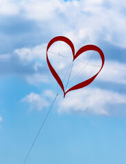 red kite flying heart