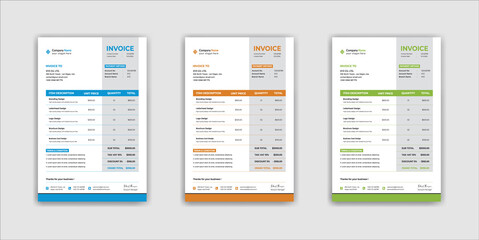 Minimal Corporate Business Invoice design template vector illustration bill form price invoice. Creative invoice template vector. business stationery design payment agreement design template