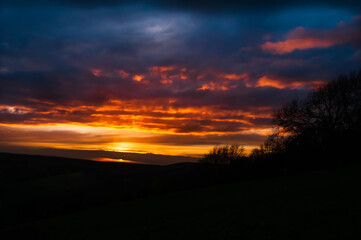 sunset in the mountains