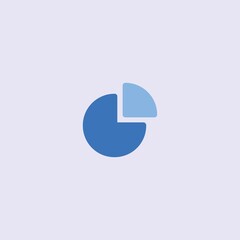 Vector illustration of flat diagram icon in blue color