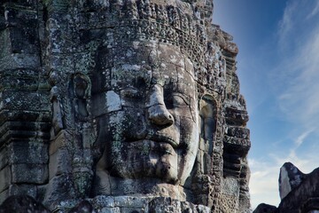 Fototapeta premium The tranquil stone faces of Bayon Temple, Cambodia 