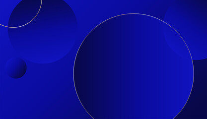 Beautiful round graphic background with blue gradient and gold lining.