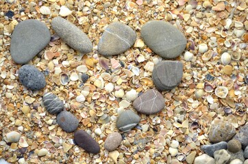 stone, pebble, heart, love, texture, nature, sea, sand, shells