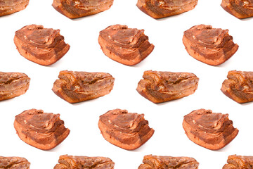 Seamless pattern.Ham, pork belly.isolated on a white background.