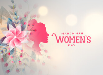 happy womens day flower decorative card design