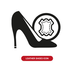 Vector image. Icon of high-heeled shoes made of leather.