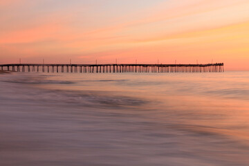 Fototapeta premium dramatic seascape image of Virginia Beach in summer