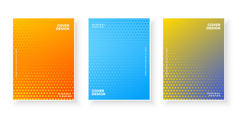 Colorful abstract gradient texture for minimal cover design set