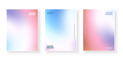Colorful modern gradient covers template design set