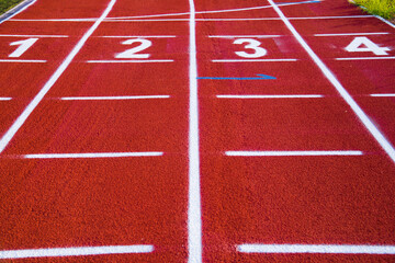 Red running sport track background and texture