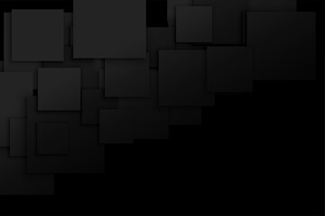 dark black background with geometric square and rectangle shapes