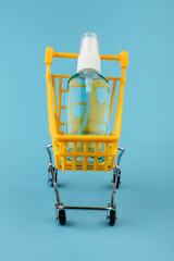 Medical paramedic, antiseptic in a shopping cart. The concept.