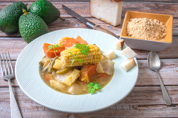 Vegetable stew on plate