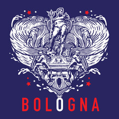 Zeus God Ocean Illustration City of Bologna © Welikerock