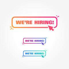 We Are Hiring Button with Cursor Label Set