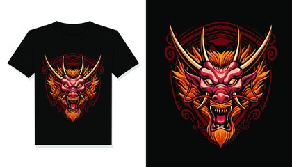 red dragon head t shirt design