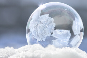 Eiskristalle in Blase