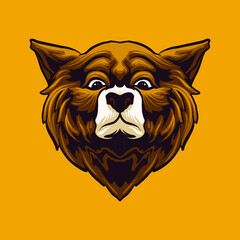 cartoon bear head vector illustration