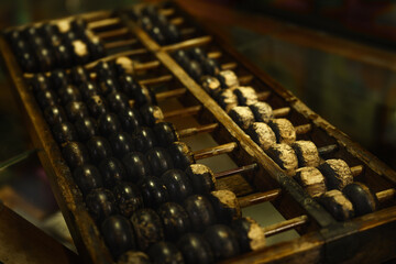 The old vintage abacus close up