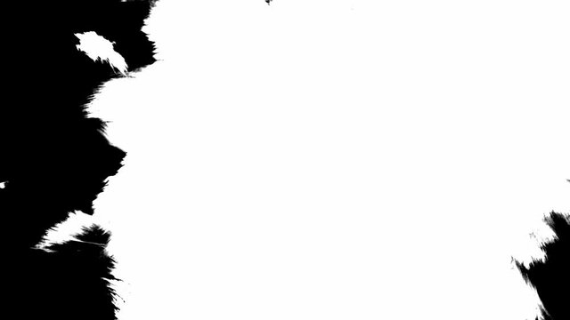white abstract blot on black background for video transition